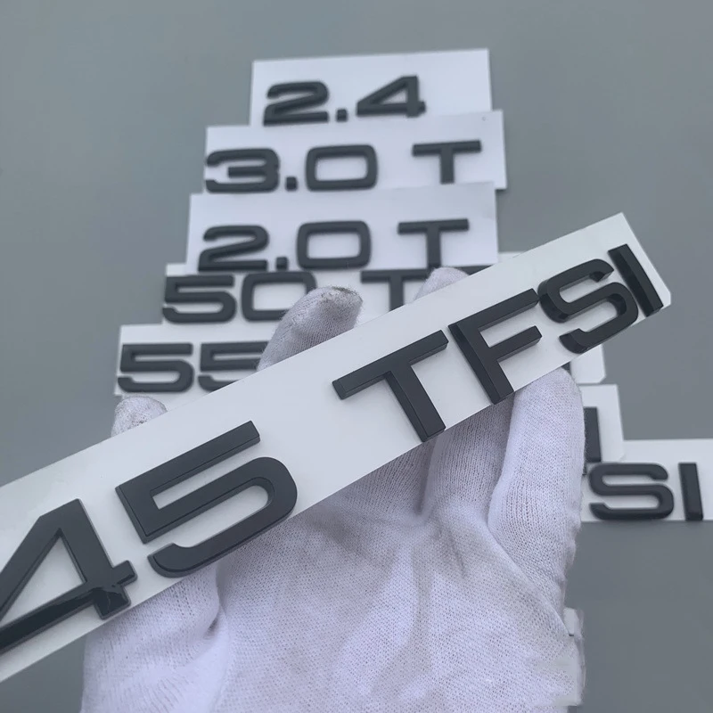

30TFSI 35TFSI 40TFSI 45TFSI 50TFSI 55TFSI Glossy Black Emblem Badge Car Trunk Sticker for Audi Saloon SUV A4L A5 A6L Q3 Q5 Q7