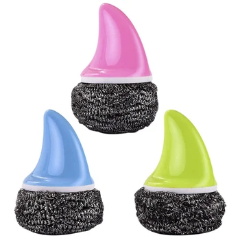 

3pcs Stainless Scrubbers Steel Wire Brush for Pan Dish Pot Sharks