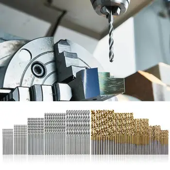 

100pcs/set Titanium Coated Twist Drill Bit High Speed Steel Hole Opener Woodworking Metal Plastic Tools