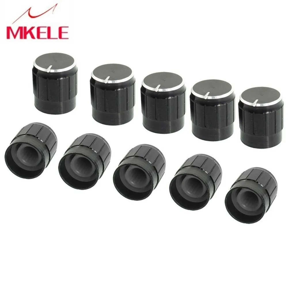 

IMC hot 10 Pcs Black Metal 6mm Knurled Shaft Potentiometer Control Knobs potenciometro gear engranajes encoder