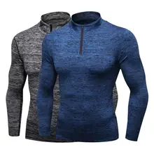 Мужская футболка с длинным рукавом на осень и зиму для спортзала, мужские компрессионные футболки для бега, спортивная одежда для фитнеса, S-XXL