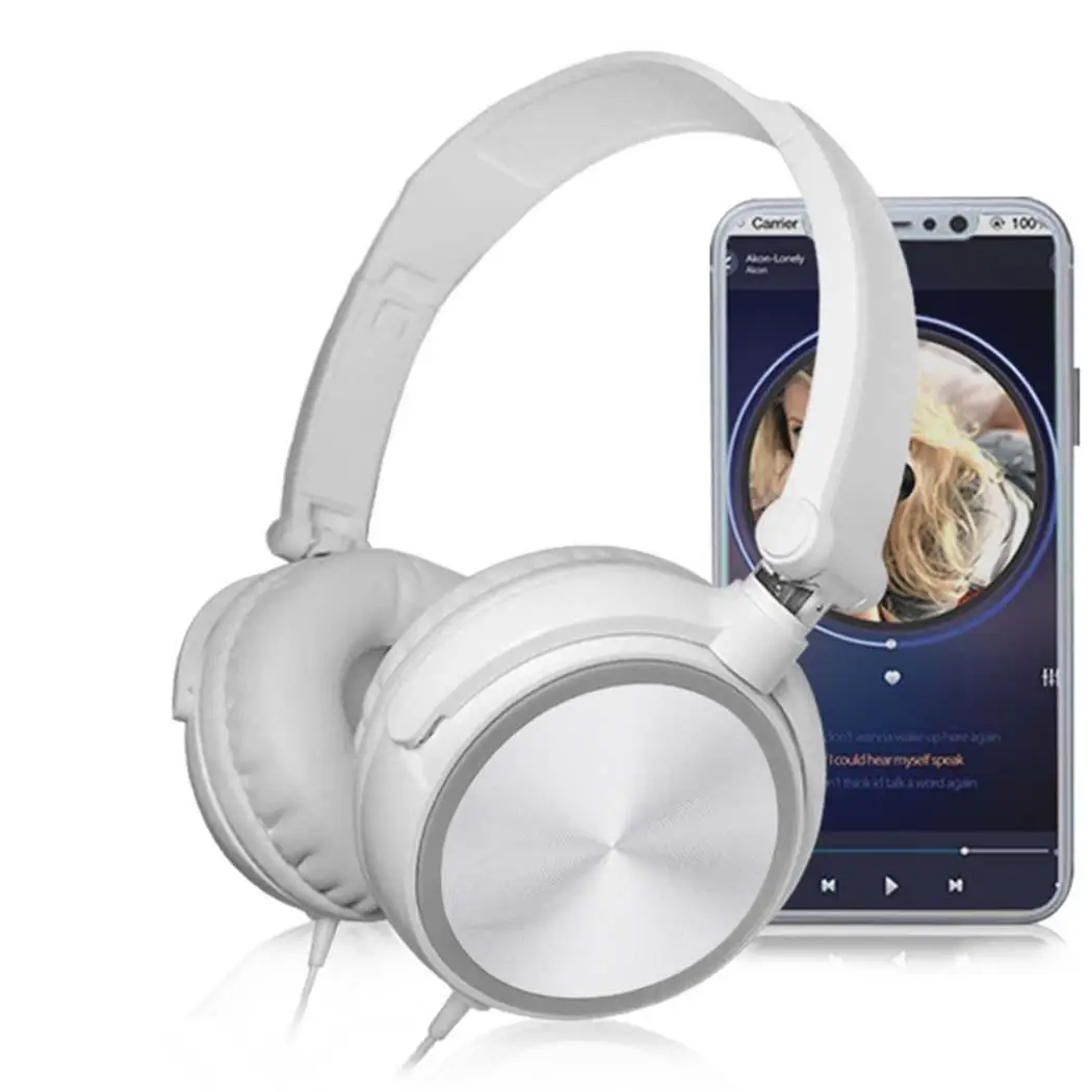 New Wired Headphones With Microphone Over Ear Headsets Bass HiFi Sound Music Stereo Earphone For 