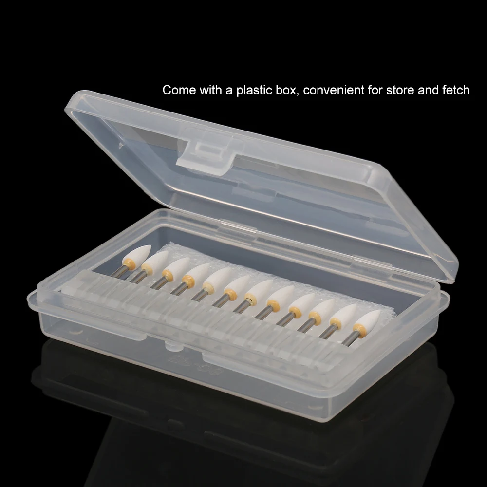

12pcs/Pack Flame Mounted White Stone Dental Lab Polishing Burs Ceramic Finishing Stone Dental Materials