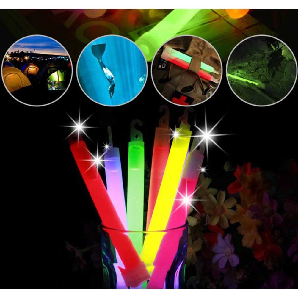 

24PCS Flash Sticks Camping Survival Flashing Light LED Outdoor Hook Light Sticks Swivel Bars Christmas Party Concert