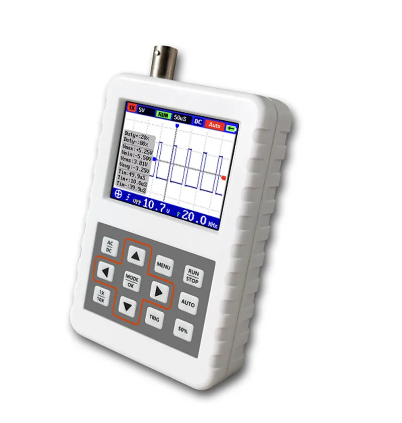 

Protable ADS2050H Handheld Mini Oscilloscope High-Precision 5MHz Bandwidth 20M Sampling Rate 2.4 Inch LCD Screen