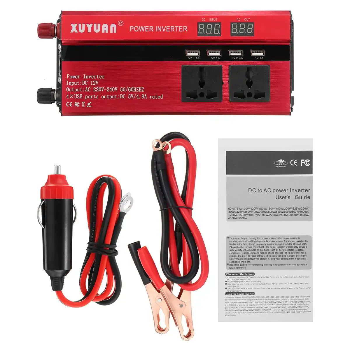 

4000W DC12/24V To AC110V/220V KROAK Solar Inverter Aluminium alloy cooling fan for mini electric grinders mini electric tools