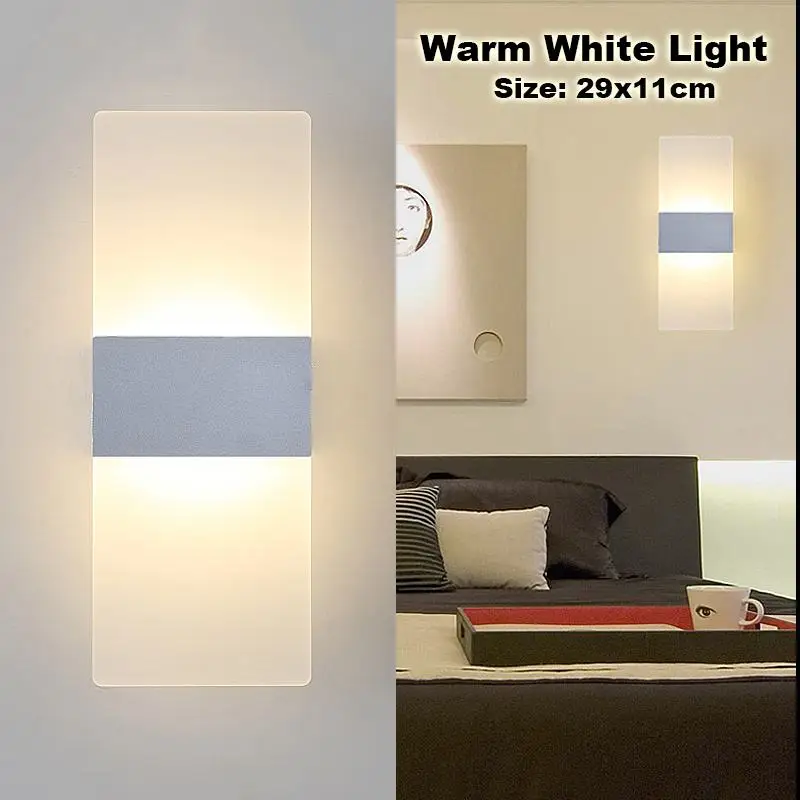 

6w Modern Led Wall Lamp Indoor Lighting Simple Living Room Bedroom Corridor Kitchen Greenhouse Gypsum Wall Light Warm White