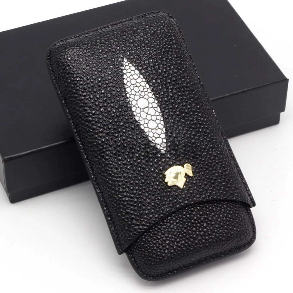 

COHIBA Cigar Travel Cigar Accessories Leather Case 3 Tubes Holder Portable Humidor Box Cigarette Case /W Gift Box