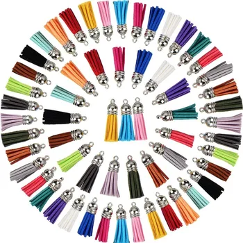 

100pcs 4cm Faux Suede Cord Tassel Suede Tassel Spike Make Key Earrings Jewelry Findings Components Hanging Spout Necklace DIY