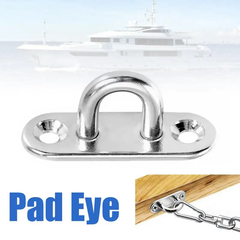 

NEW 304 316 Stainless Steel Oblong Plate Staple Ring Hook Loop U-shaped Design Screws Wall Mount Marine Deck Hardware Rigging