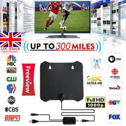 Новая 300 милей цифровая антенна чистая ТВ бесплатно HD 1080P усилитель сигнала