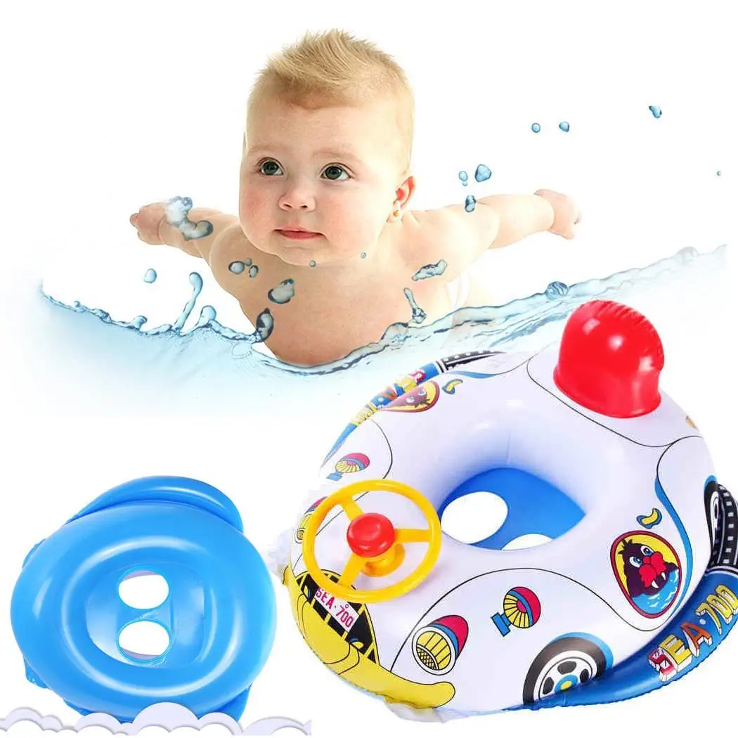 Float Seat Boat Swimming Ring Floating Cartoon Boat Pattern Baby