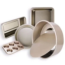 Nonstick Bakeware Set 5-Pieces Carbon Steel Including Springform Pan Muffin Pans Square Baking Pan Pizza Tray Loaf Pan