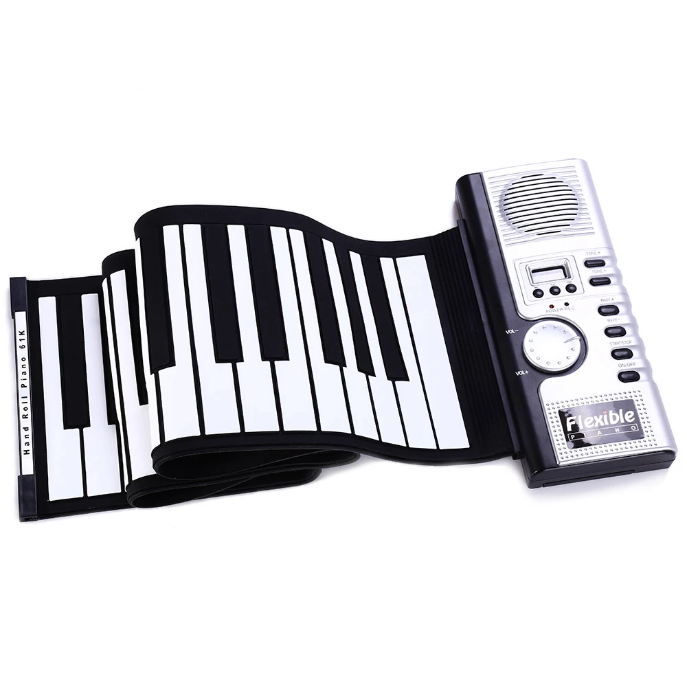 

Flexible 61 Keys Silicone MIDI Digital Roll-up Keyboard Piano