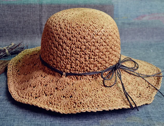 

Manual Hook Straw Hat Woman Summer Foldable Will Hat Seaside Sandy Beach Hat On Vacation Sun Hat You