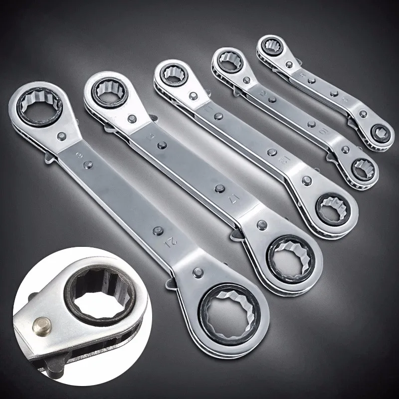 5 Tipos Llaves combined Trinquete Anillo Doble Llave de Trinquete llave 6mm-21mm llave herramientas de mano