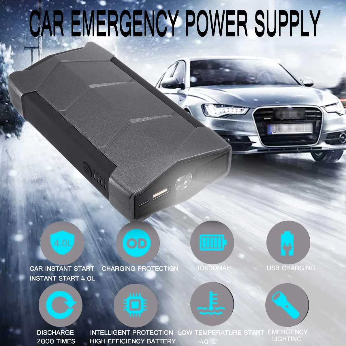 89800mAh Car Emergency 12V Car Battery Jump Starter Booster Portable Power Bank Multi-function Car Jump Starter Starting Device