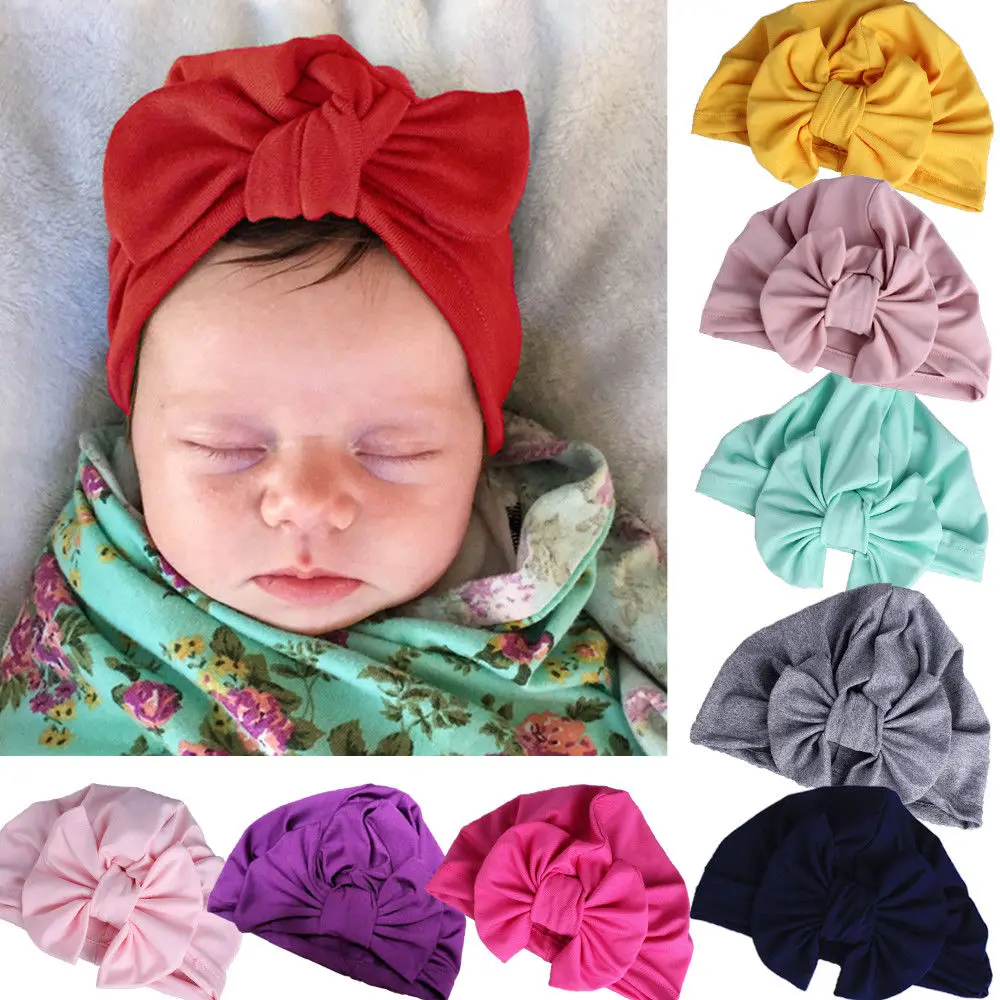 Эластичная растягивающаяся повязка на голову для новорожденных, тюрбан для младенцев, повязка на голову для маленьких девочек, мягкая шапка, шапки, детские повседневные Шапки, от 0 до 12 месяцев