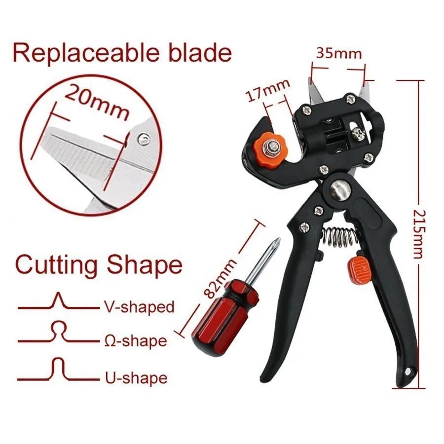 Садовые инструменты для прививки фруктовых деревьев, ножницы, обрезка, многофункциональные садовые ножницы, ручной инструмент, 3 шт U+ v-образные лезвия