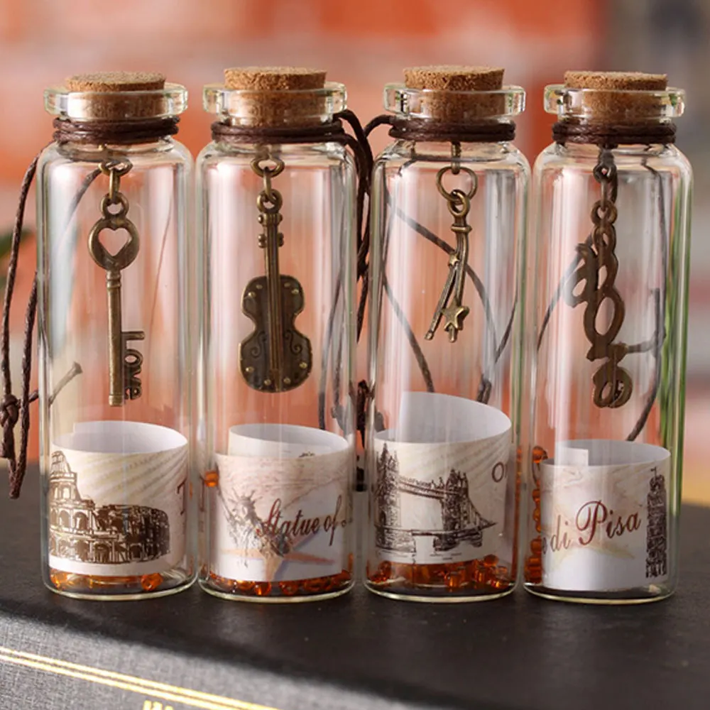 

12pcs/pack Glass Cork Stopper Wishing Bottles Vials Containers Small Vintage Ornaments Gift Storage Bottle Craft Decor