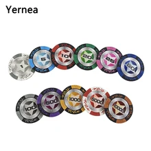 Yernea 1PCS 14g Poker Chips For Poker Set Pokerstars Baccarat Upscale Texas Hold'em Clay Set Poker Playing Chips Set 