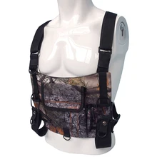 Для охоты на открытом воздухе, хорошо заметный светоотражающий нагрудный ремень для радио, передняя сумка, кобура, жилет, сумка для рации