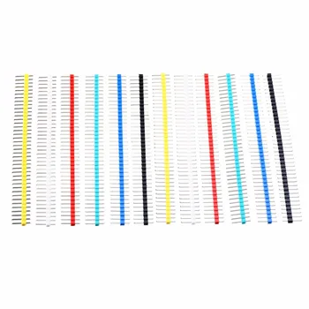 

12pcs/set New 40Pin Male Single Row Straight Strip Pin Header PCB Panel Needle Connector 2.54mm Pitch 6 Colors