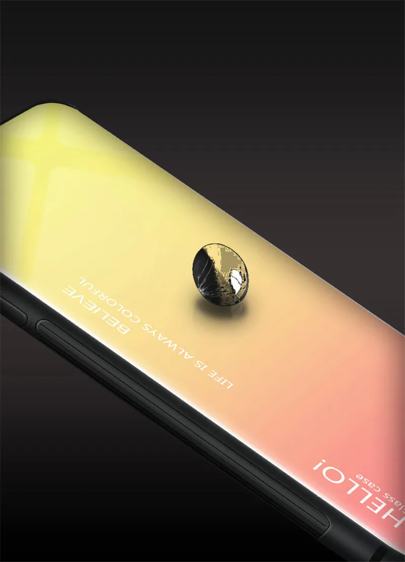 Чехол для Huawei Honor 7C AUM L41 задняя крышка из закаленного стекла с градиентом Aurora