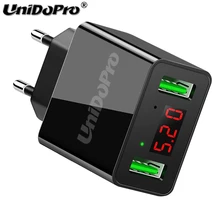 UNIDOPRO светодиодный дисплей 2 USB зарядное устройство для телефона с европейской вилкой Max 2.2A Смарт Быстрая зарядка мобильное зарядное устройство для iPhone всех смартфонов