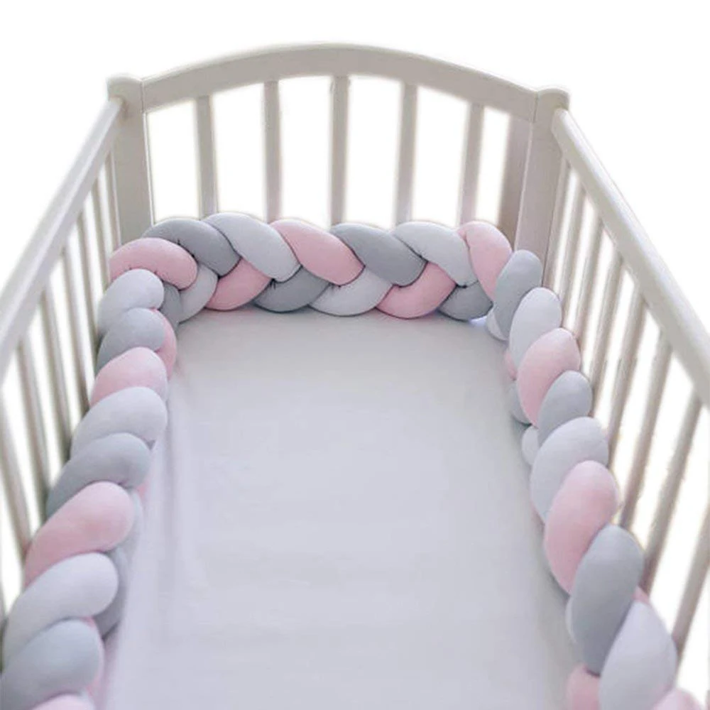 Детская кроватка бампер завязанный Плетеный плюшевый детский Колыбель Декор новорожденный подарок подушка детская кровать бампер для сна(2 метра, Whi