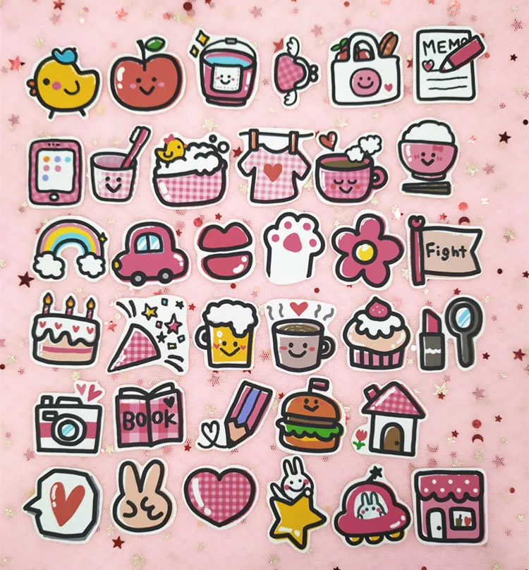 

35pcs / Pack Ins Vintage Girl Life Travel Sticker Bag Hand Account Album Decoration Sticker Cute Notebook Diary Phone Stickers