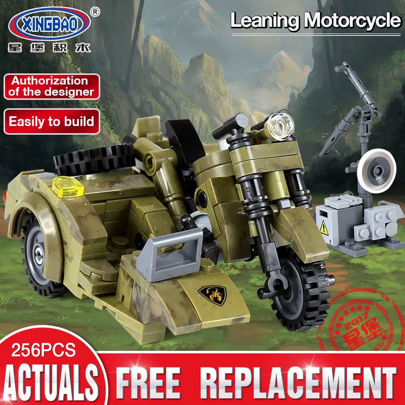 

Xingbao 06008 Genuine 256pcs Military Series The Leaning Motorcycle Set Building Blocks Bricks Funny Toys As Christmas Boy Gifts