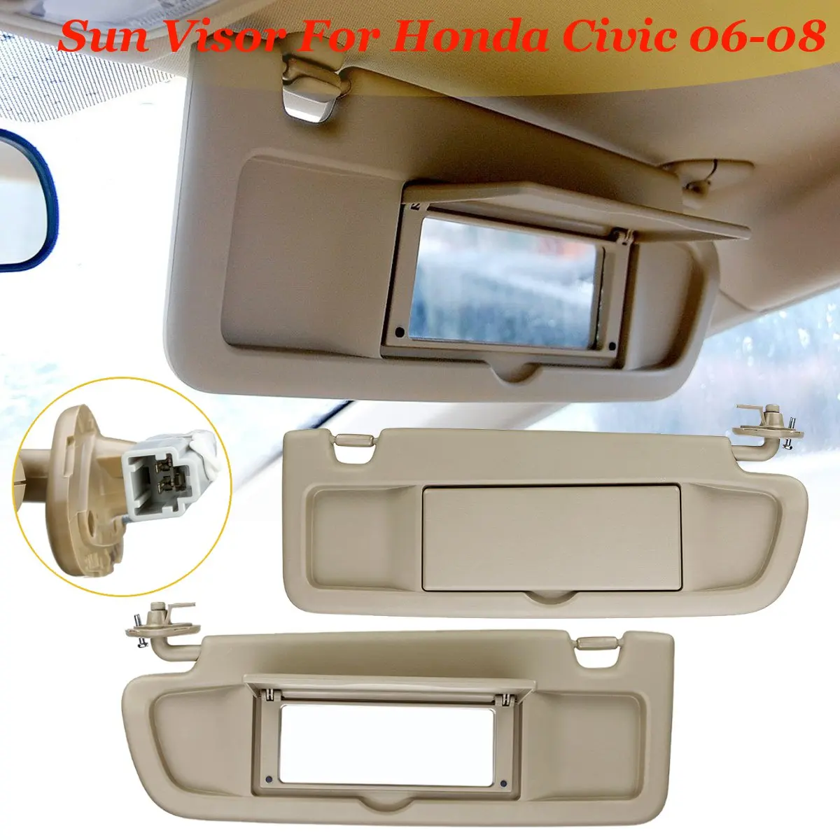 

1 Pcs Car LHD Side Sunvisor Sunshade Sun Shield Antidazzle Visor With Light For Honda for Civic for Coupe Sedan 2006 2007 2008
