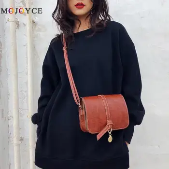 

Vintage Solid Color Shoulder Bag Alligator Pattern Women PU Leather Crossbody Bags Messenger Handbags