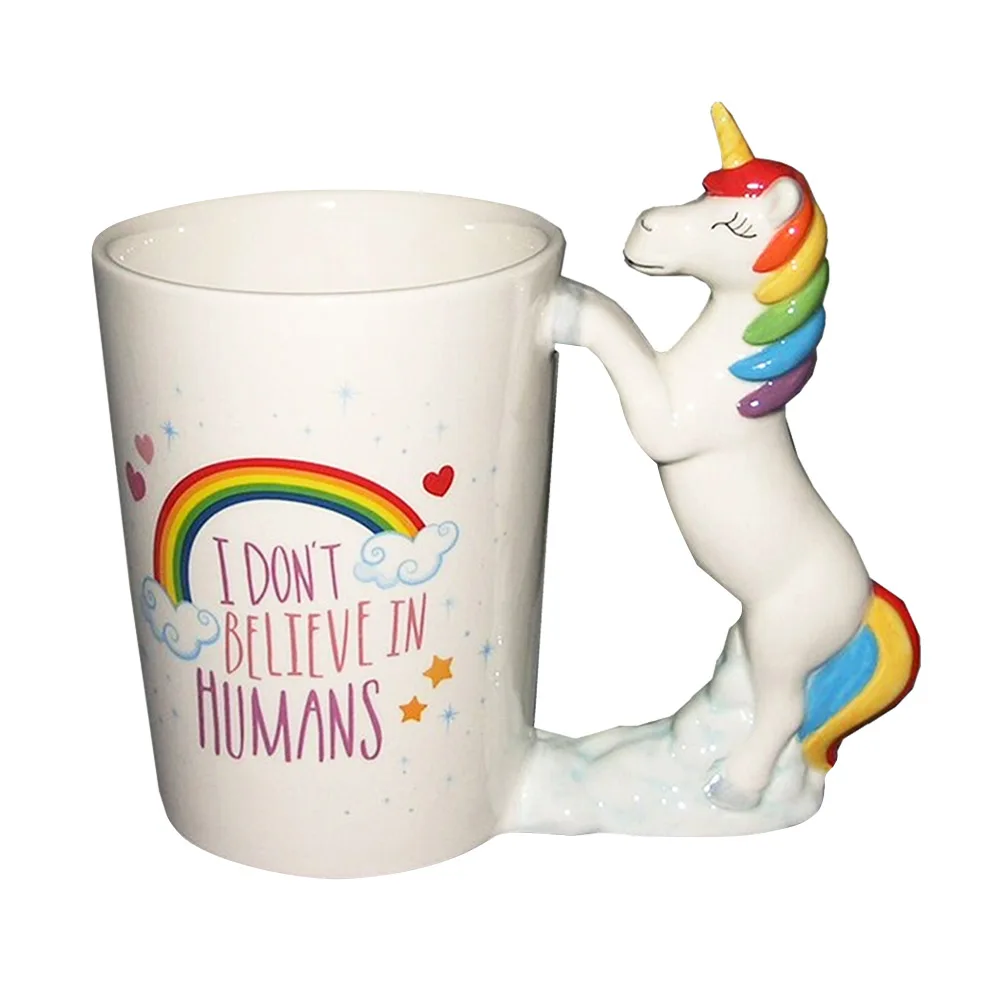 

1pcs Unicorn Mugs Ceramic Cartoon Funny Porcelain Cute Animal 3D Handpainted Water Cup Coffee Mug for Home Drinkware