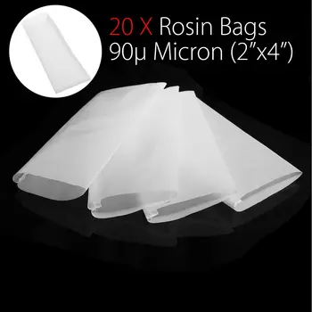 

20Pack 90 Micron Nylon Rosin Bags Filter Mesh Bags Heat Press Tea Bag