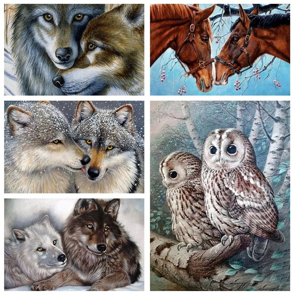 

HUACAN 5D DIY Diamond Painting Animal Horse Full Square Rhinestones Diamond Embroidery Cross Stitch Mosaic Home Decor Gift