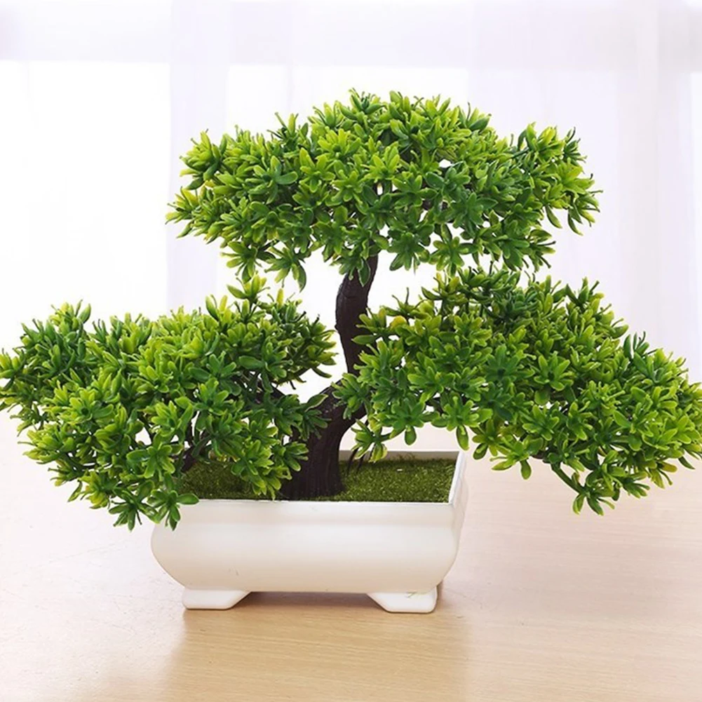

Mini Welcoming Pine Simulation Plants Artificial Bonsai Simulation Plants Tree For Home and Office Interior Decoration Flowers