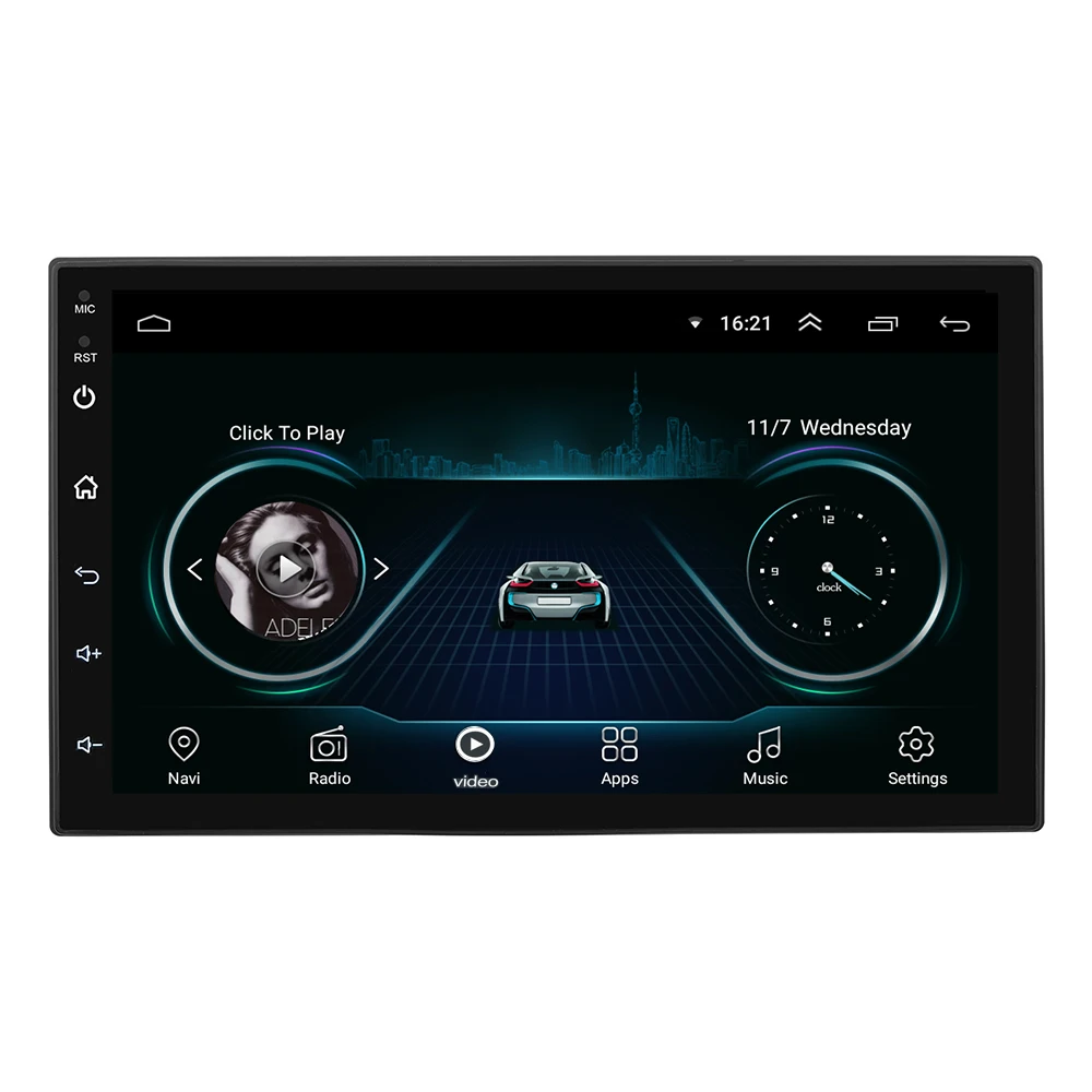 

7 Inch for Android 8.1 System 16G Memory Touched Screen HD Car Bt MP5 Player Universal GPS Navigation WIFI Car Radio