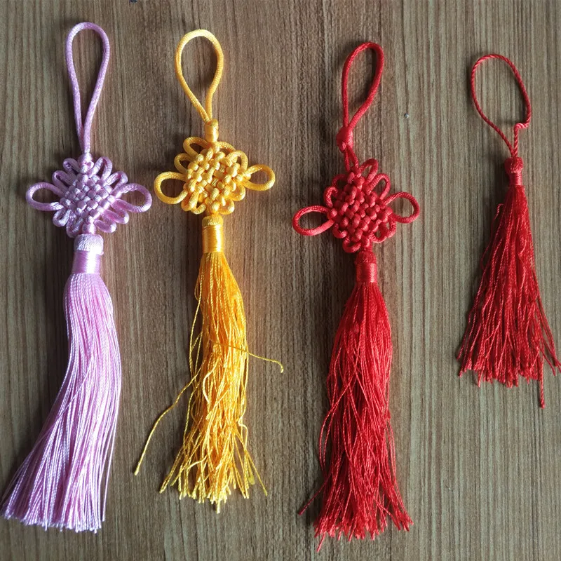 

AJP 10 pcs/lot Rayon Silk Tassel Chinese Knot Cotton key Tassels for Car hanging pendant bag ornaments diy handmade jewelry