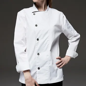 

Black White Long Sleeve Shirt Hotel Restaurant Chef Jacket Culinary Uniform Bistro Bar Cafe Hospitality Catering Work Wear B74
