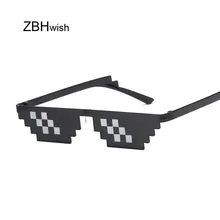 Gafas de sol de 8 bits MLG pixeladas de marca Thug Life, gafas de sol de fiesta Vintage para mujer