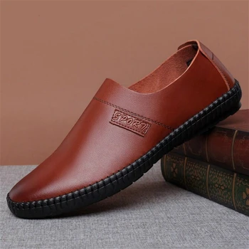 

AlexBu 2020 Man Casual Loafers Leather Shoes Man Luxury Brand Fashion Patent Loafers Slip On Comfortable Driving Male Shoes