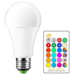 E27 5 Вт Dimmable RGB лампочка лампа Цвет Изменение дистанционного управления 85-265 В