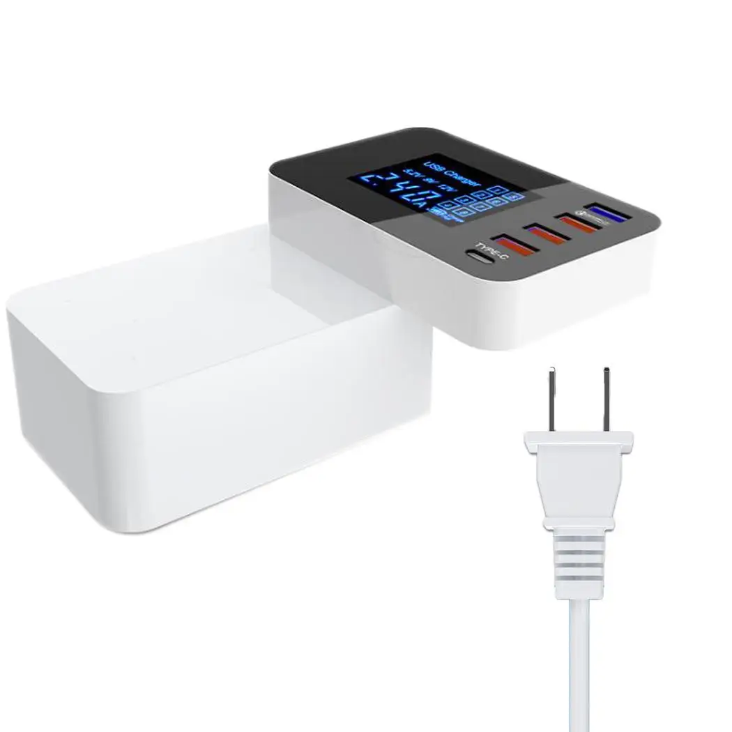 

Smart Fast Charger with Led Display Multiple USB QC3.0 Power Adapter