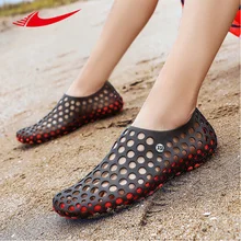 Кроссовки мужские пляжные сандалии летние дышащие унисекс водонепроницаемая обувь тапочки с отверстиями открытый босиком сад уличная прогулочная обувь