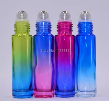 

200pcs/lot Wholesale Price Silver Cap 10ml 1/3oz THICK Roll On Glass Perfume Bottle Fragrances Essential Oil bottle Roller Ball