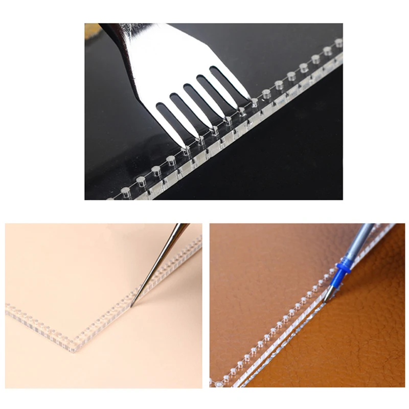Acrylic Template Luggage Tag Leather Pattern DIY Hobby Leathercraft Sewing Pattern Stencils 8.5*12*1cm