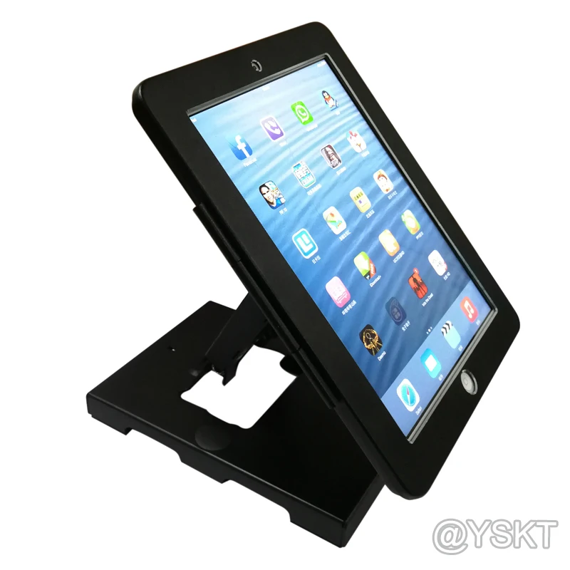 

for 10.2 iPad desktop foldable security stand locking table kiosk anti-theft enclosure mount for mini air pro 9.7 10.5 11 inch