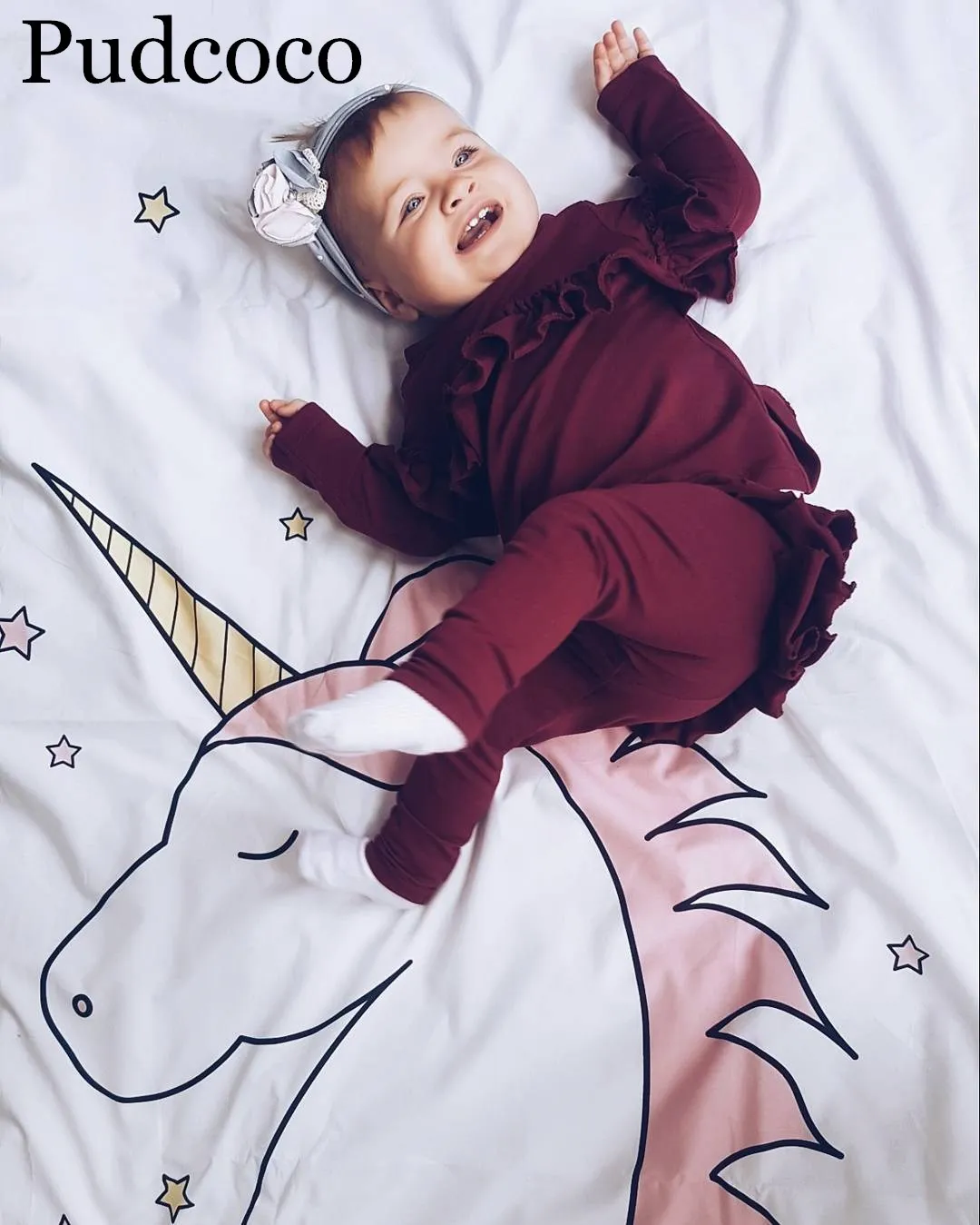 

Pudcoco 2019 Brand New Newborn Infant Baby Girls Outfit Clothes Tops Long Sleeve Top+Pants Clothes Set